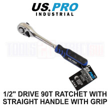 US PRO INDUSTRIAL 1/2" DR 90T Ratchet With Straight Handle With Grip 4217