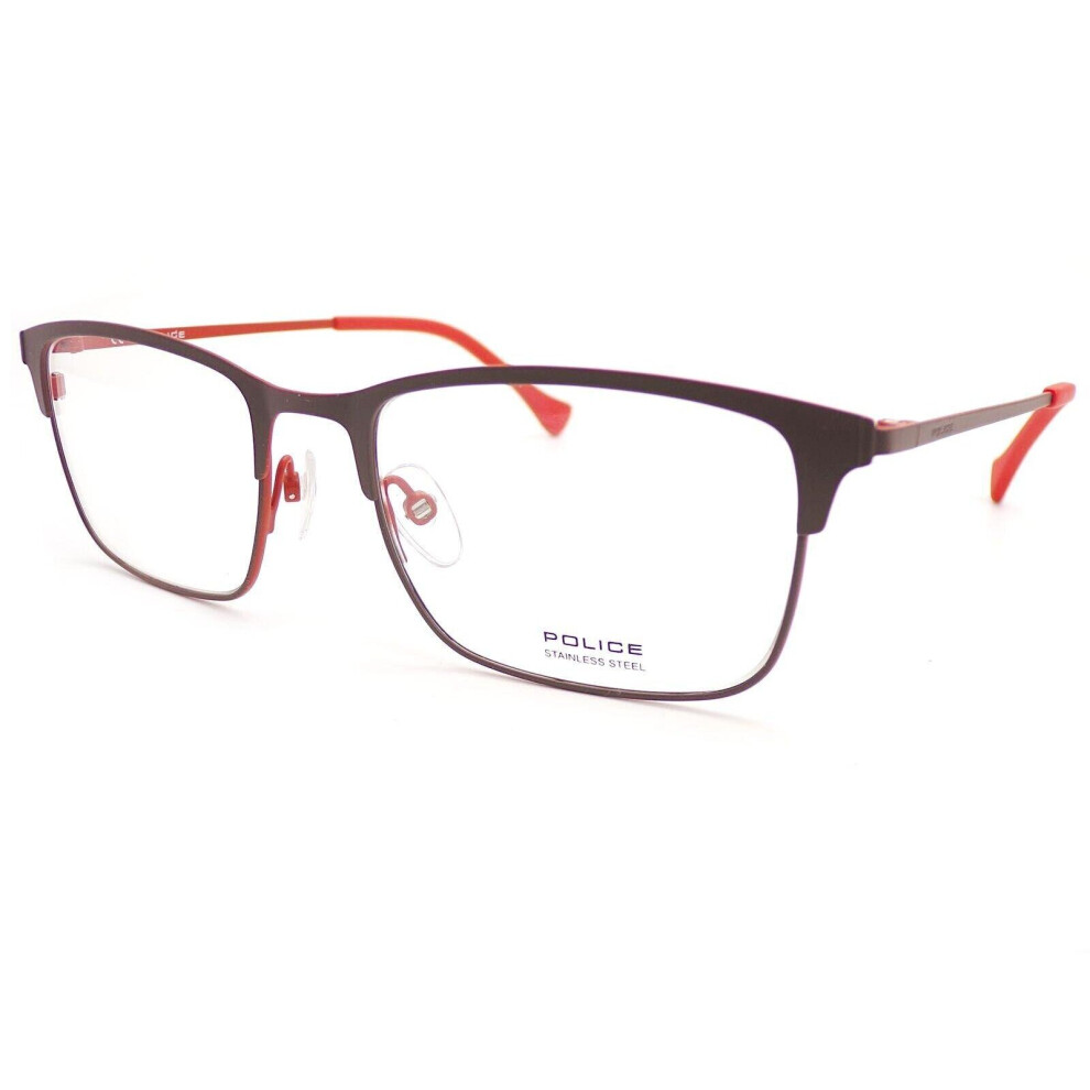 POLICE Glasses Frame SCORE 1 Rubberised Grey over Burnt Orange 52mm VPL289 01HG-image-OPC-PBV9VDS-NEW