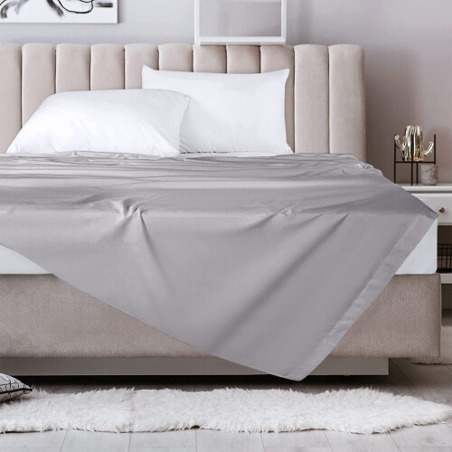 (Double, Grey) Flat Sheet Egyptian Cotton Single Double King Size 2