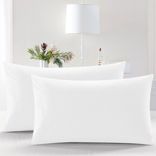 (Pillowcase only (50x75 cm), White) Flat Sheet Egyptian Cotton Single Double King Size
