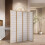 Living And Home (Natural) 4-Panel Solid Wood Folding Room Divider Screen 1
