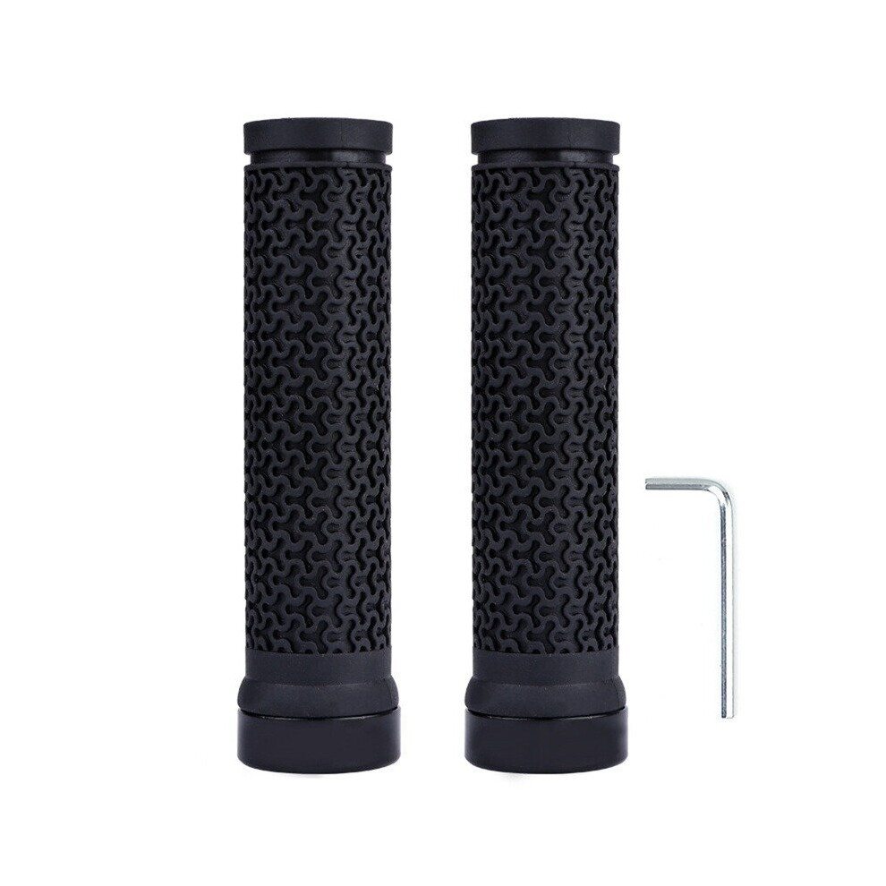 Photos - Grip & Bar End  Bicycle Handle Bar Grips MTB Bike Super Soft Single-sided Locking Handlebar Cover MTB Texture Non-slip(a-Black with wrench)