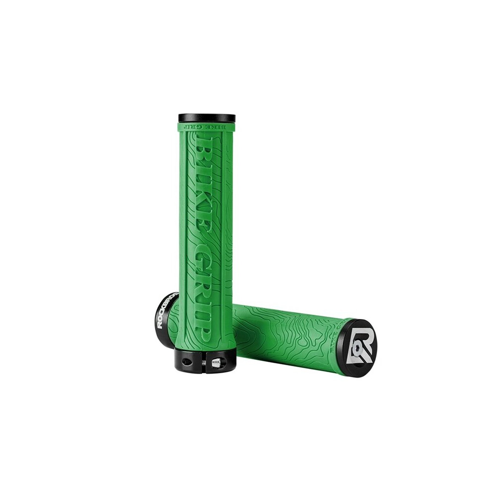 Photos - Grip & Bar End  ROCKBROS Bilateral Lock MTB Grips Bicycle Handlebar Cuffs Anti-skid 3D Rubber Shockproof Cycling Handle BMX(a-3D EN green)