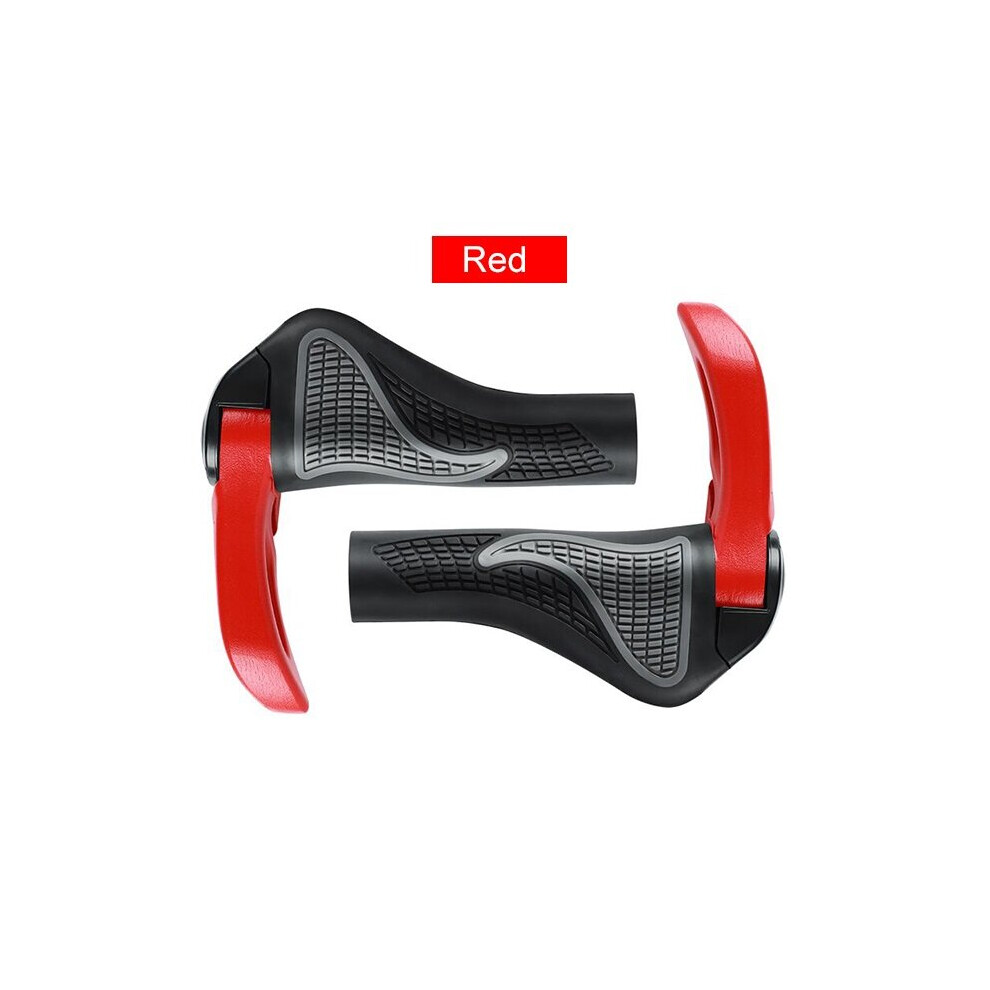 Photos - Grip & Bar End  ROCKBROS MTB Handle Anti-skid Bicycle Grips PE Rubber Cycling Handlebar Ultralight Aluminum Alloy Handlebar B(a-Shofar red)