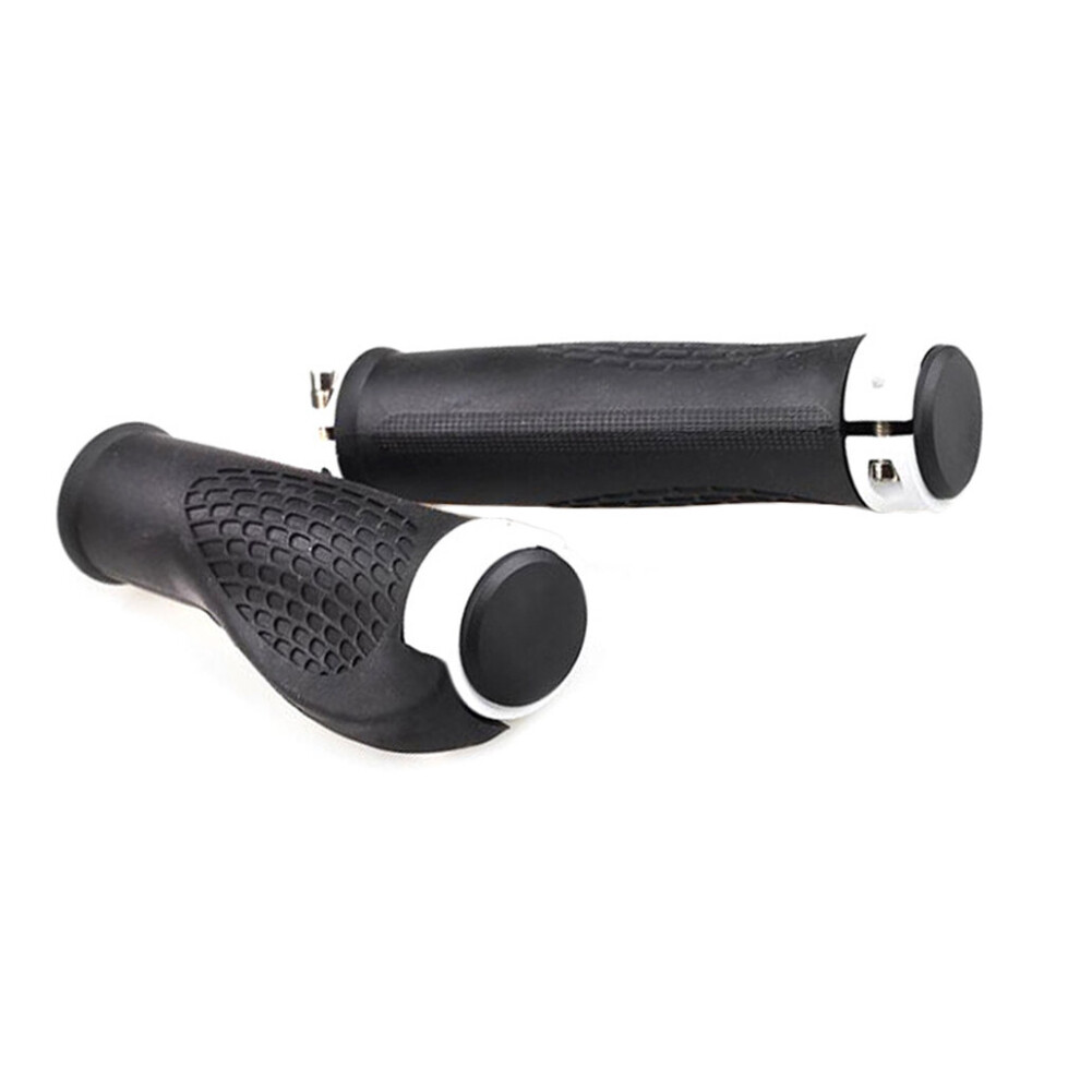 Photos - Grip & Bar End  Cycling Bike Bicycle TPR Rubber Handlebar Grips Anti-slip Aluminum Alloy Lock on Handle Wrap(a-white)
