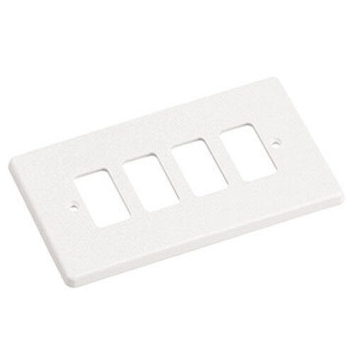 Crabtree 5574 Grid Switch Cover Plate - 4 Gang White.