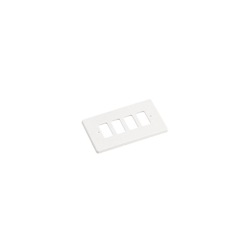 Crabtree 5574 Grid Switch Cover Plate - 4 Gang White. 5017399011697