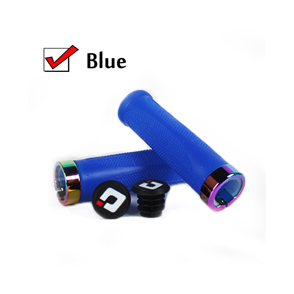 Photos - Grip & Bar End  ODI Bicycle Handles Lockable Bike Handlebar Grips Soft Silicone Mountain Bike Grips Shock-absorption Mtb Cu(a-Model 3-Blue)