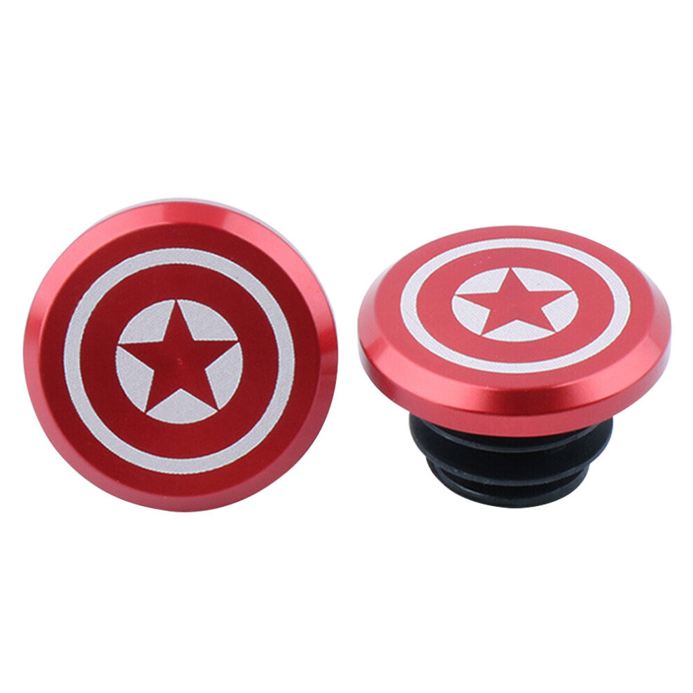 Photos - Other Steering Components 2Pcs MTB Mountain Bicycle Grip Handle Bar End Cap Aluminium Alloy Road Bike Handlebar Plugs Caps Bicycle A(a-Red-Five-Star)