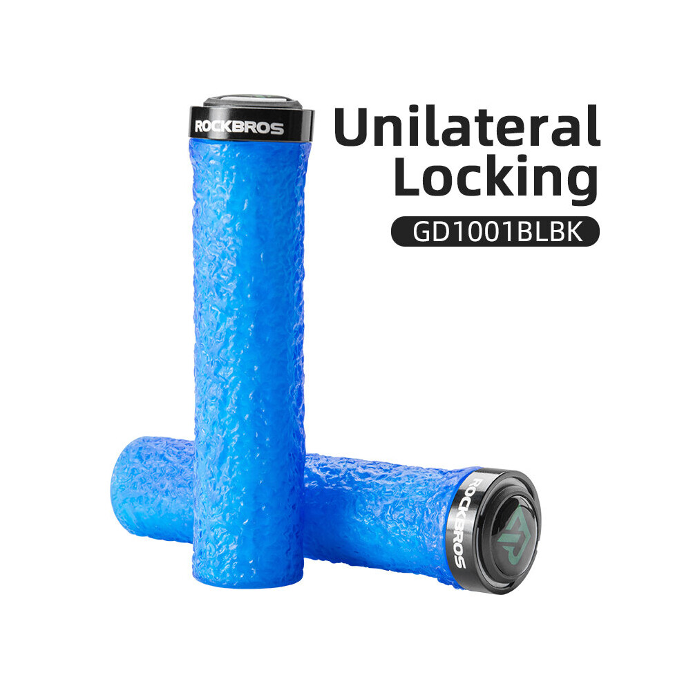 Photos - Grip & Bar End  ROCKBROS Sponge Bicycle Grips MTB Handle Silicone Grip Anti-skid 3D Alloy Bilateral Ultraight Cycling Handleb(a-GD1001BLBK)