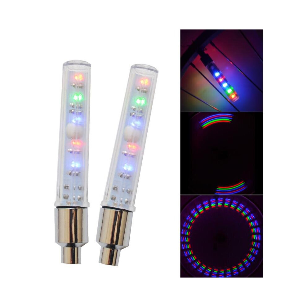 (a-2 PCS) Bicycle Light 5 Color LED light LED Head Front Rear Wheel Lights Flash Light Mountain Road Bike Lamp Cycling Bicycle Accessories