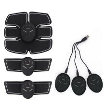 (a-6Pads) ABS Stimulator Muscle Toner Rechargeable Abdominal Toning Belt EMS Abdomen Muscle Trainer Fitness Equipment Exercise At Home Gym