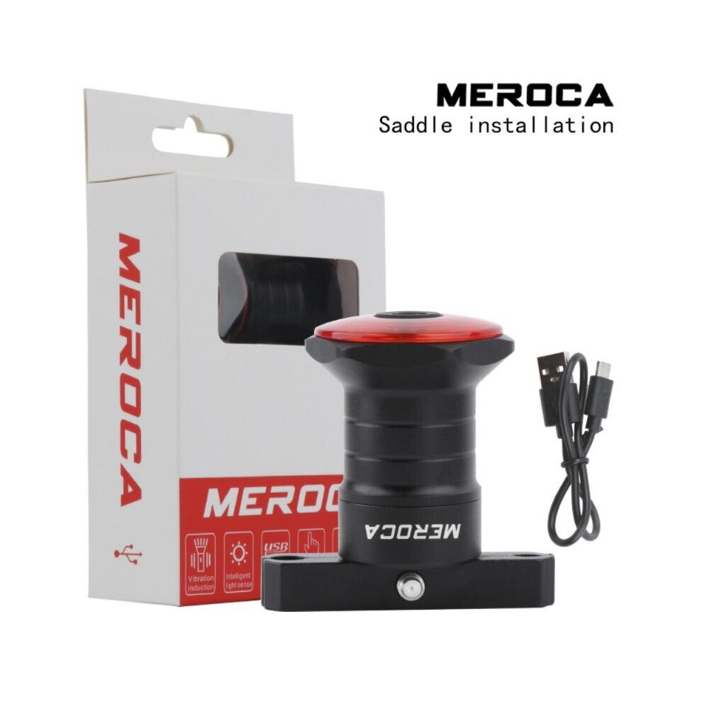 (a-Saddle) 1PCS Rear Light Bicycle Smart Sensor Brake Tail Light Rechargeable Lamp Taillight MTB Bicycle lantern Cycling Bike Accessories