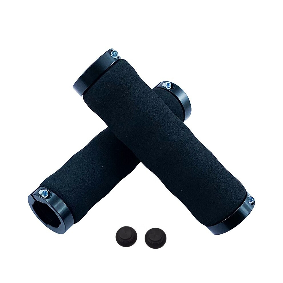 Photos - Grip & Bar End  Sponge Bicycle Grips MTB Handle Foam Grip Anti-skid Alloy Bilateral Lockable Ultralight Soft Cycling Handlebar Bik(a-BLACK)