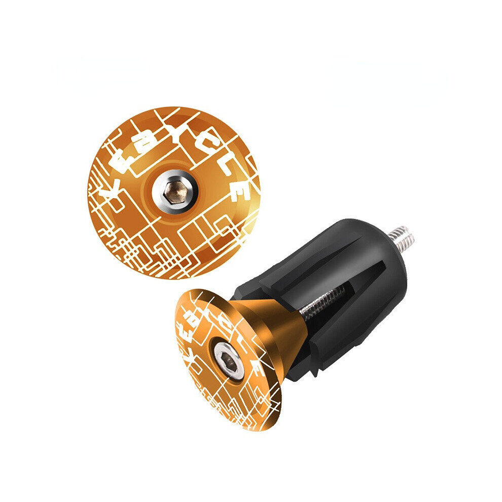 Photos - Other Steering Components  2Pcs Aluminum Alloy Bicycle Handlebar End Plugs Caps Road Mountain Bike MTB Grip Handle Bar End Cap Cycling Handleb(a-Gold)