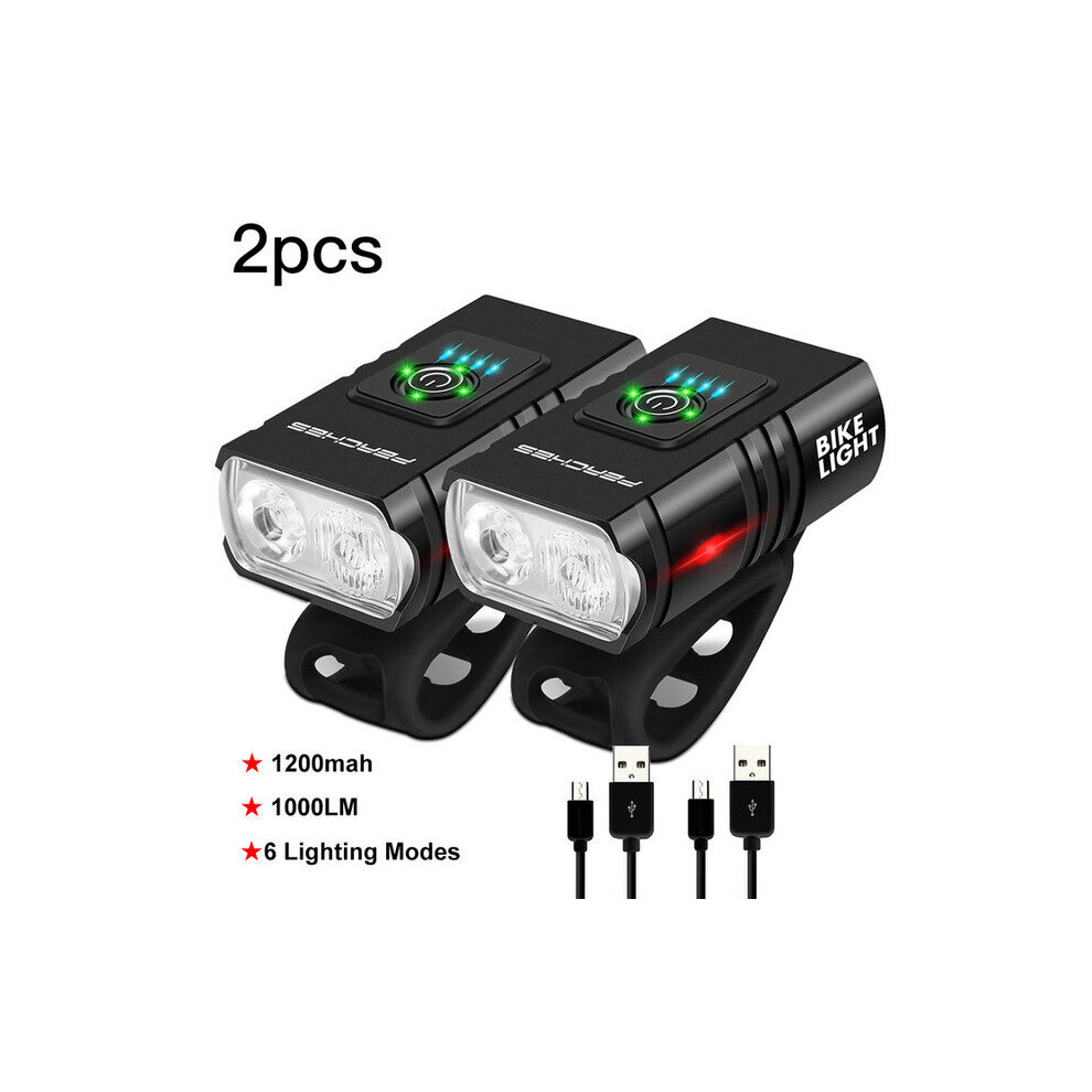 (a-2pcs T6 LED) 1500 Lumen T6 LED Lantern Bike Lights Front Rechargeable Light MTB Bicycle Headlight For Bicycle Flashing ?????? ?? ?????????
