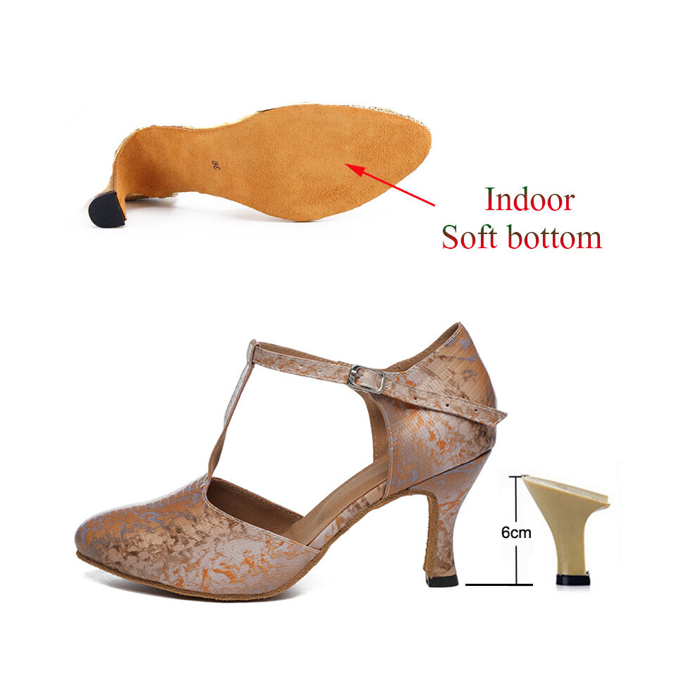 (a-Indoor 6cm heel 35) Latin Dance Shoes Women Ballroom Party Dancing Shoes Khaki Fancy Salsa Tango Girls High Heels Jazz Dance Closed Toe Sneakers-image-OPC-PBVBH65-NEW