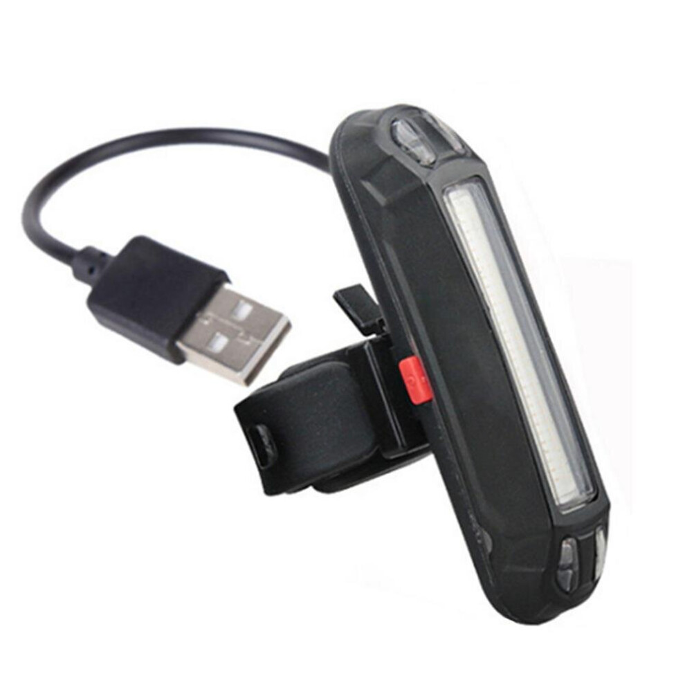 (a-White) Bike Tail Light Waterproof Riding Front Rear Light LED USB Rechargeable Mountain Bike Headlight Cycling Tail Lamp Bicycle Light