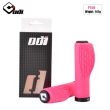 (a-Pink) ODI Bicycle Handlebar Grips Silicone 22.2mm Anti-slip Mountain Bike Handle With Lock Ring Fit For Brompton MTB BMX Folding Bike