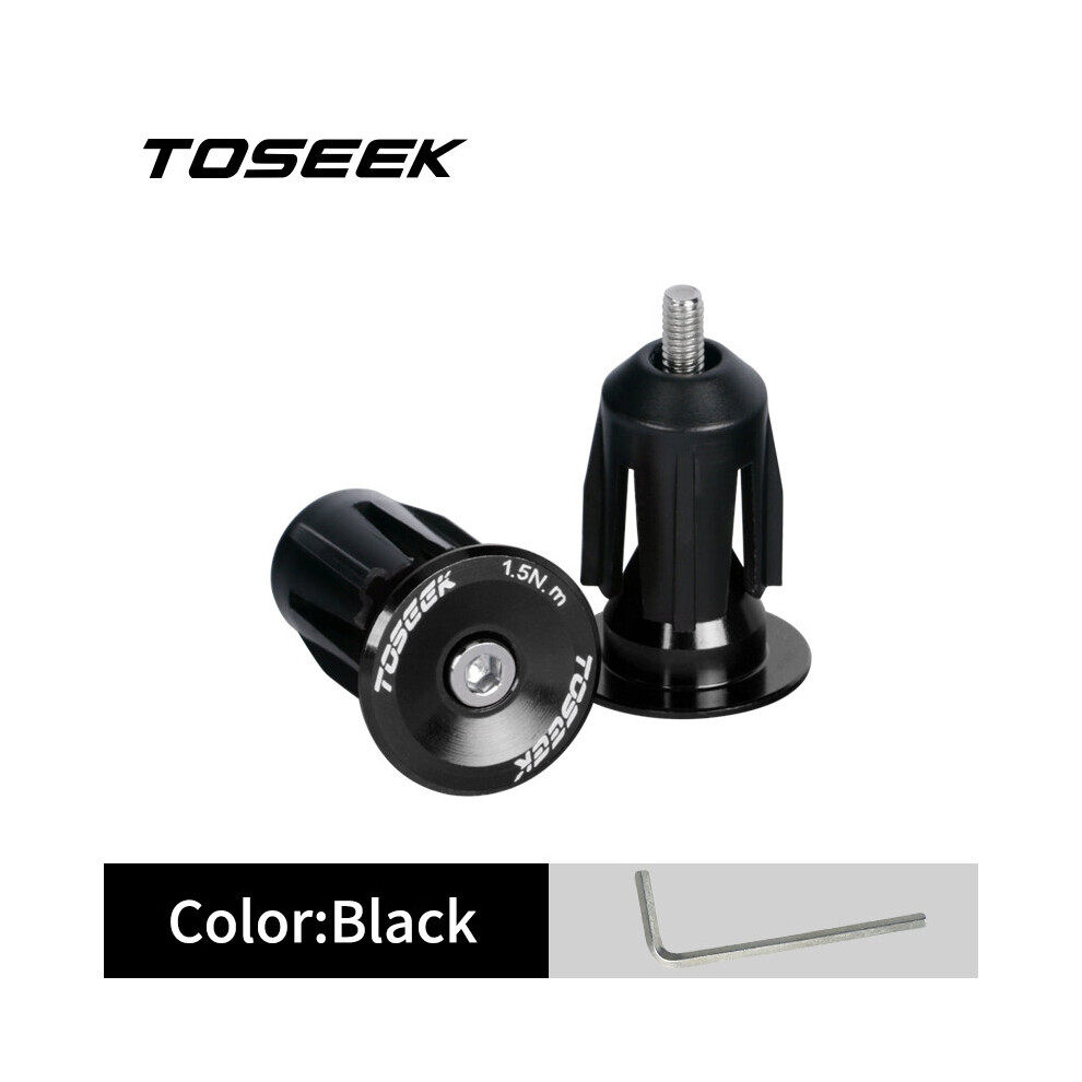 Photos - Grip & Bar End  TOSEEK 1 Pair Bicycle Grip Handlebar End Cap Aluminium Alloy Lock MTB Road Mountain Bike Grip Handle Bar Cycling A(a-Black)