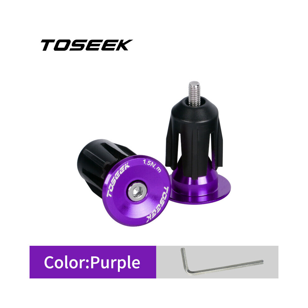Photos - Grip & Bar End  TOSEEK 1 Pair Bicycle Grip Handlebar End Cap Aluminium Alloy Lock MTB Road Mountain Bike Grip Handle Bar Cycling(a-Purple)