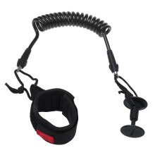 (a-Black 5ft) Surfboard Rope Plank Rope Safety Rope Ultra-Light Strong Coiled Leash Ing Surf Leash with Comfortable Padded Neoprene Cuff