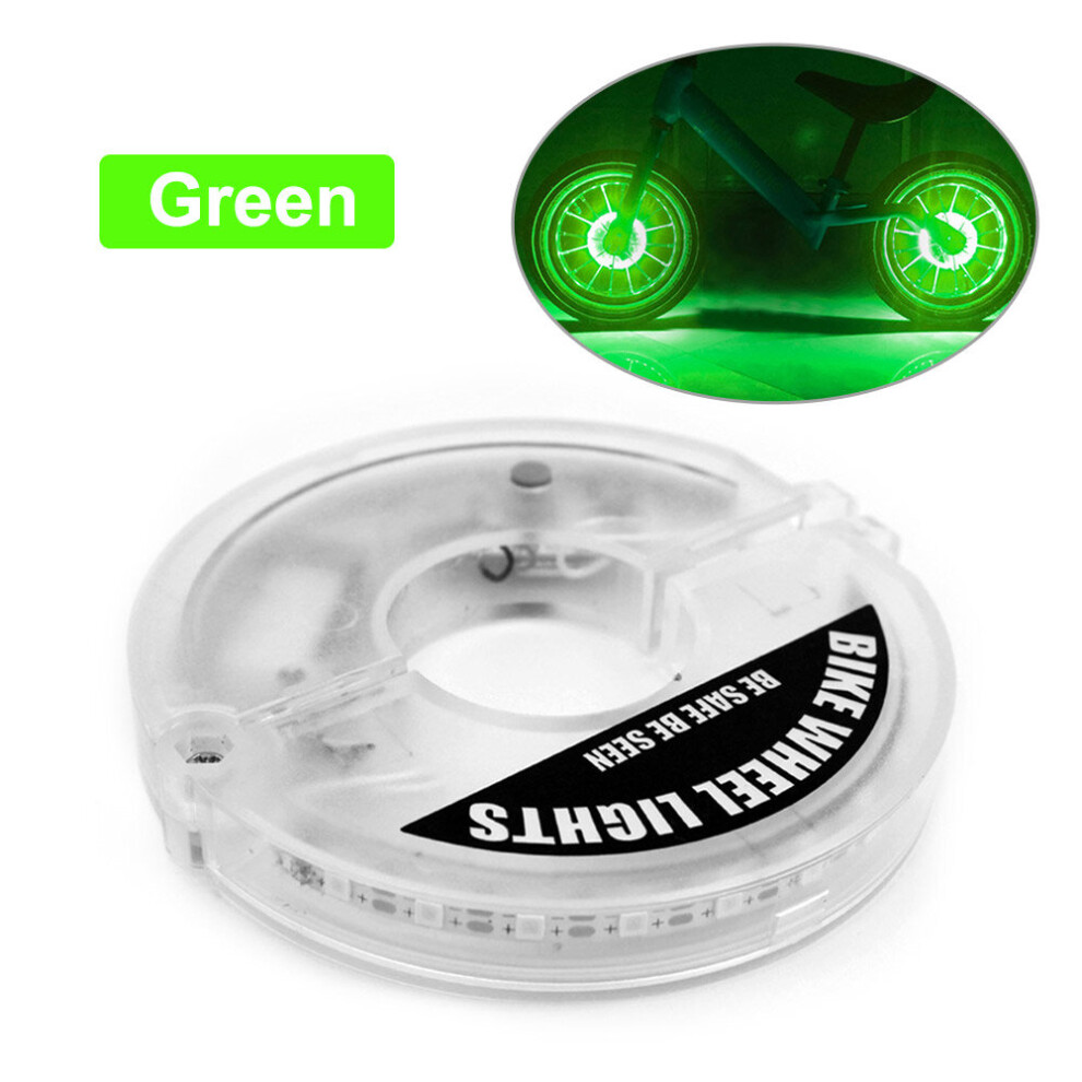 Photos - Climbing Gear  Smart Automatic LED Bicycle Wheel Spoke Lights Rechargeable Kids Balance Bike Light Bicycle Decoration Accessories(a-Green)