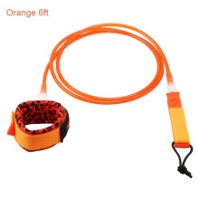 (a-ORANGE 6ft) 6/8/10/12ft Surfboard Foot Rope Safety TPU Nylon Stainless Steel Surf Leash Polyurethane TPU Nylon Stainless Steel Surf Leash