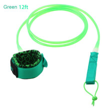(a-GREEN 12ft) 6/8/10/12ft Surfboard Foot Rope Safety TPU Nylon Stainless Steel Surf Leash Polyurethane TPU Nylon Stainless Steel Surf Leash