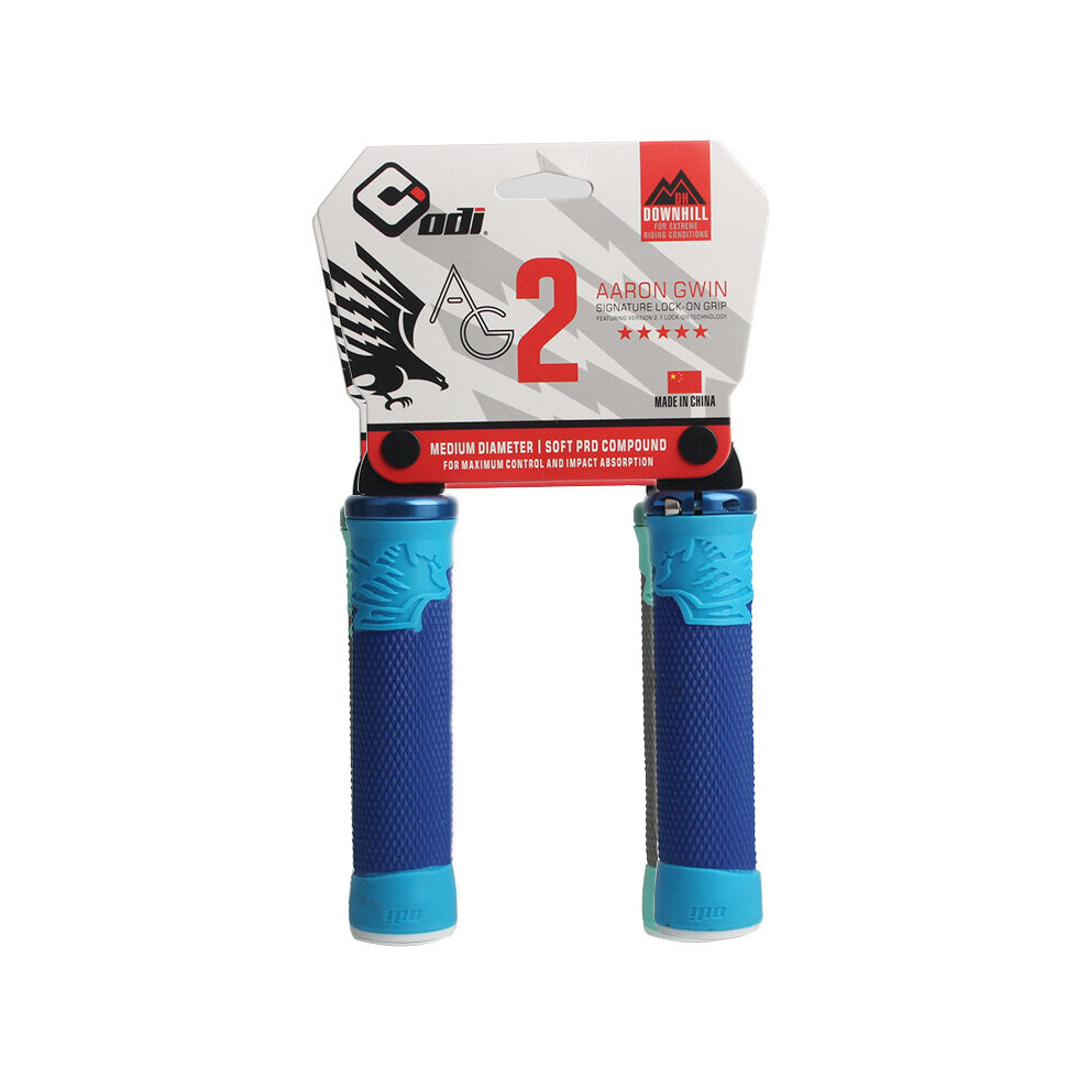 Photos - Grip & Bar End  ODI Bike Grips Lockable Bicycle Handlebar Grips Non-slip Mountain Bike Grip Shock-absorption Bicycle Handles Bik(a-M1-Blue)