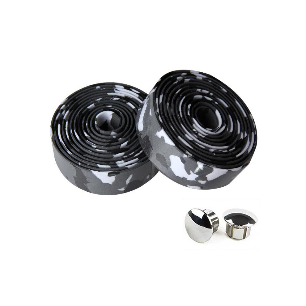 Photos - Grip & Bar End  BUCKLOS Road Bicycle Handlebar Tape PU EVA Shock Absorption Road Bike Wrap Anti-slip Cycling Handle Ba(a-Model3-Black Gray)