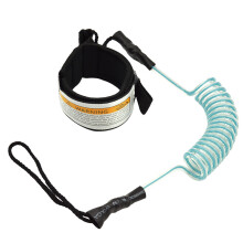 (a-Blue) Safety Surf Foot Leg Rope 5mm TPU Stand UP Paddle Board Longboard Coiled Surfboard Traction Ankle Leash Surfing Accessories