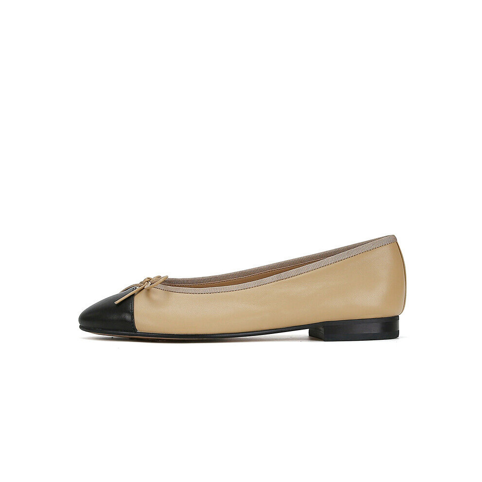 (a-4 37) Luxury Brand Design Round Toe Bow Ballet Flat Shoes Women Genuine Leather Real Sheep Skin Low Heels Casual Shoes Zapatos Mujer-image-OPC-PBVBXP6-NEW