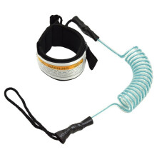 (a-Blue) Surf Board Leash Surfing SUP Leash Elastic Coiled Stand UP Paddle Board Safety Hand/Foot Straps Surfboard Raft Kayak Rope