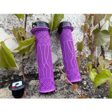 (a-Model-2-Purple) ODI MTB Handlebar Grips Lock Ring Bike Handle Silica Gel Durable Bicycle Grips Mtb Cuffs Fit 22.2mm Handlebar Mountain Bike Part