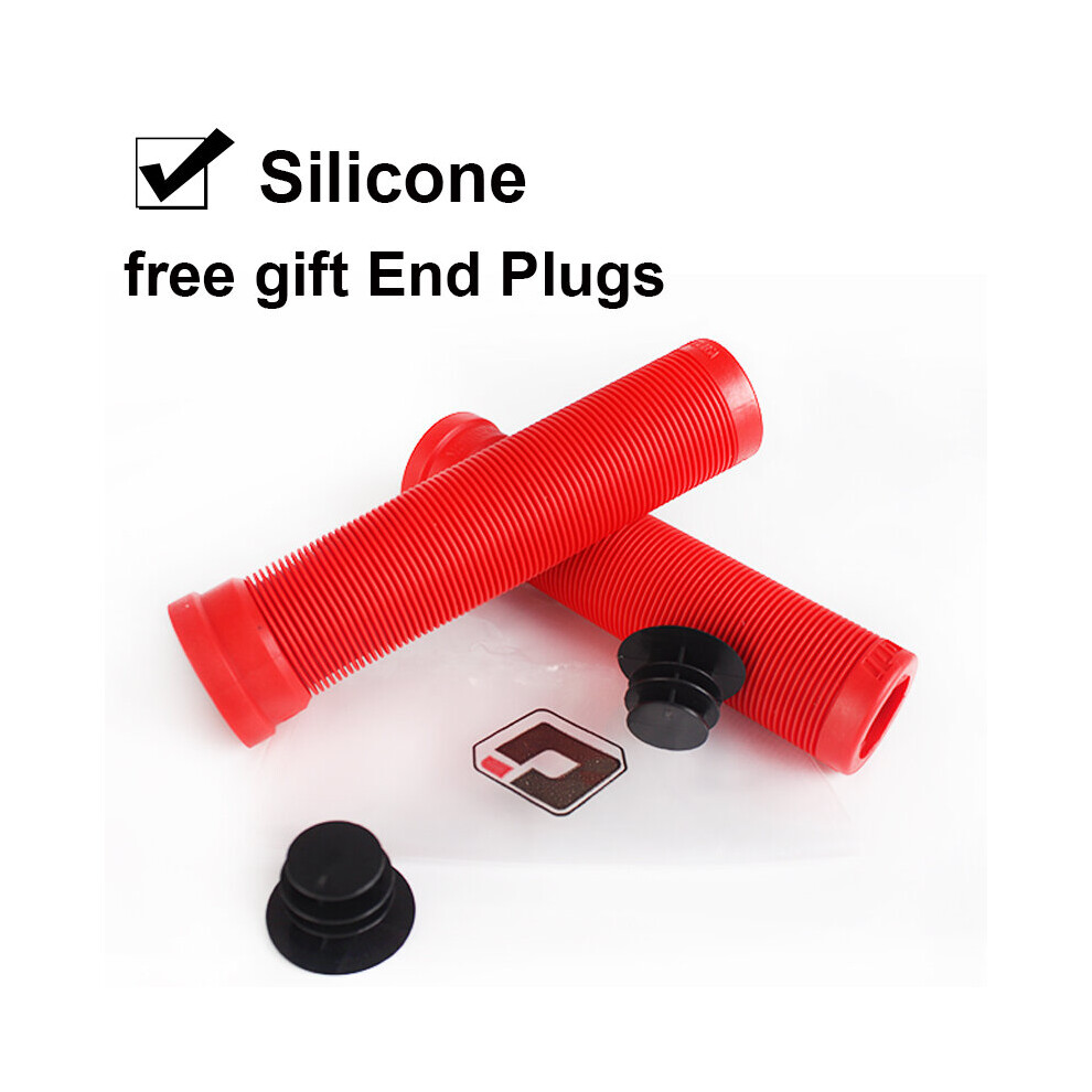 Photos - Grip & Bar End 2pcs MTB Grip Silicone Bicycle Handlebar Grips Cuff Soft Cycling Bicycle Handle Cover Silicone Handlebar Grip(a-Red-1 Pair)