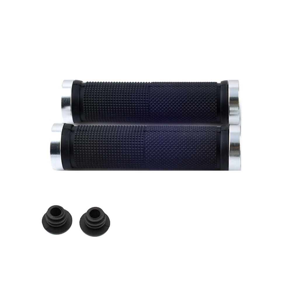 Photos - Grip & Bar End  MTB Grips Alloy Cuffs Bilateral Lock Bicycle Handle Grip Anti-skid Cycling Handlebar Sleeve Bicycle Grips BMX Bik(a-silver)