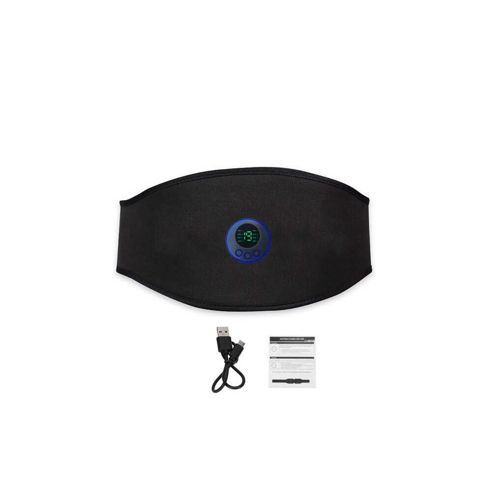 (a-Black) EMS Waist Abdominal Belt Muscle Stimulator Body Slimming LCD Display Weight Loss Fitness Training Home Gym Diving Fabric 110cm-image-OPC-PBVC2HR-NEW