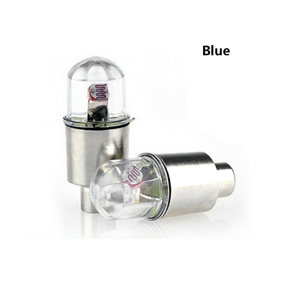 (A- 2Pcs) 2Pcs Car Wheel Led Waterproof Motocycle Bike Tire Valve Cap Decorative Lantern Tire Valve Cap Flash Spoke Neon Lamp Blue/Light 4854615649385