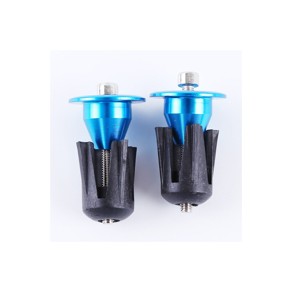 Photos - Grip & Bar End  6 Colors 1 Pair Bicycle Handle Bar Cap End Plugs Bike Bicycle Aluminum Handlebar Grips Handle Bar Cap End Plugs Bic(a-blue)