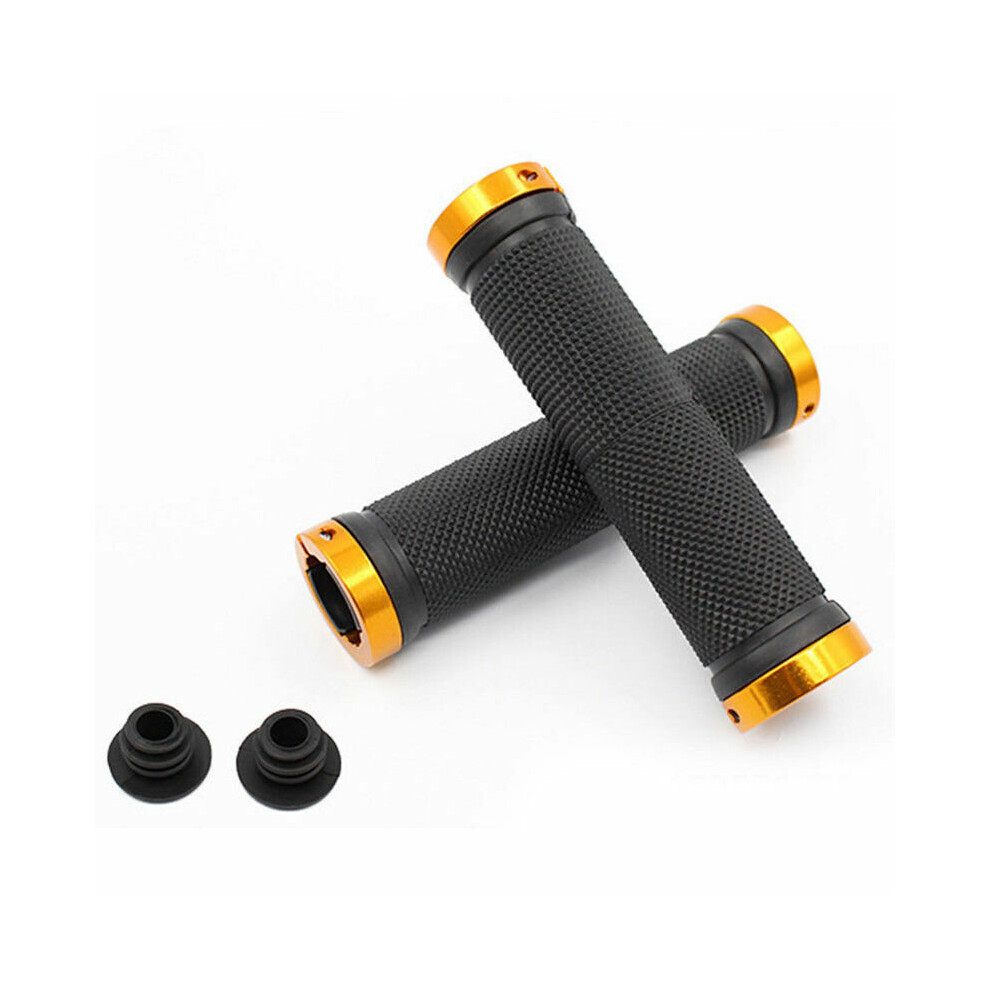 Photos - Grip & Bar End  New 2pcs MTB Bicycle Handlebar Grips Outdoor Cycling Soft Silicone Anti-slip Handlebar Cover PVC Handle Grip Bar Co(a-Gold)