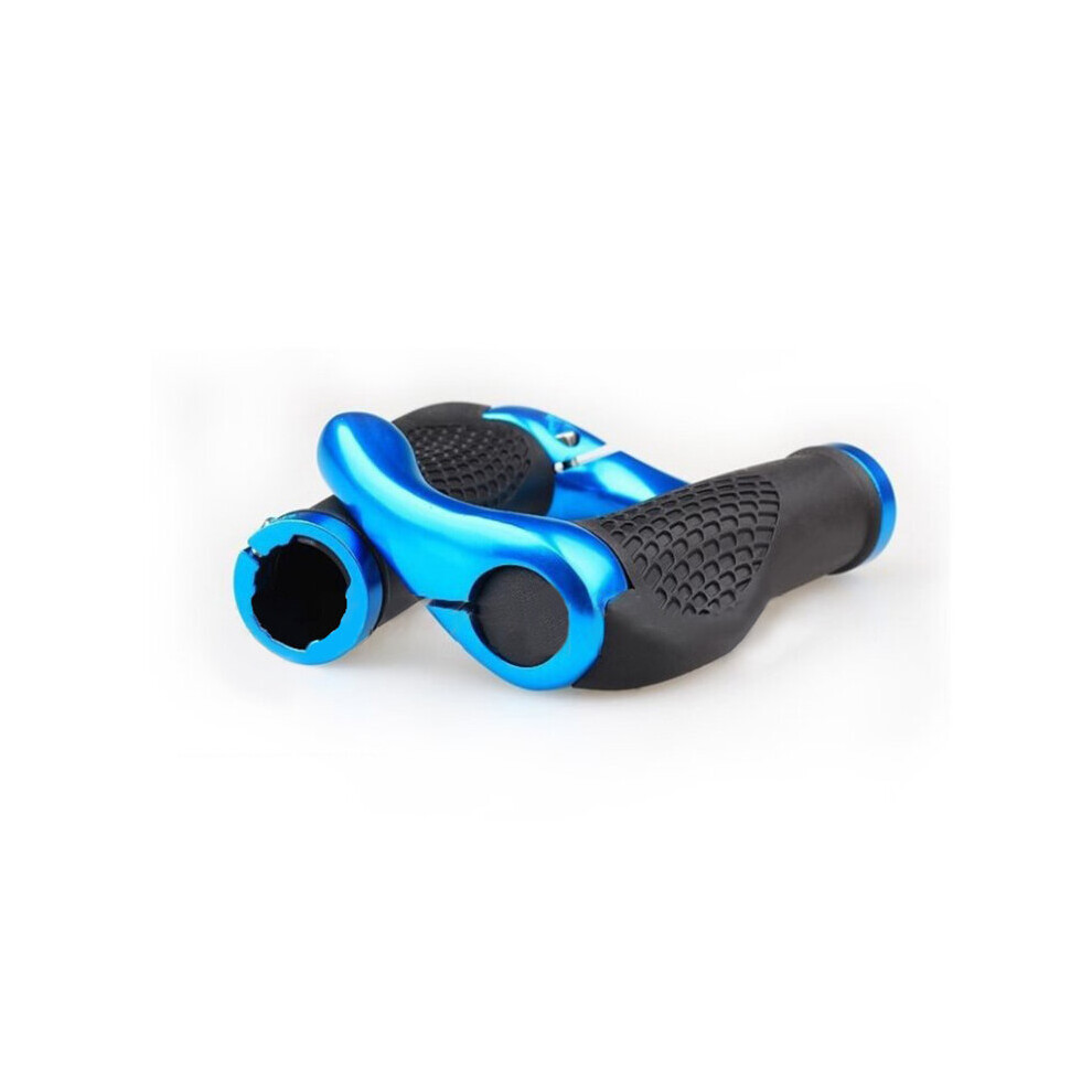 Photos - Grip & Bar End  Anti-Skid Rubber Bicycle Skid-Proof Grips Bicycle Grip Handlebar End Cap Aluminium Alloy Lock Mountain Handle Bar G(a-Blue)