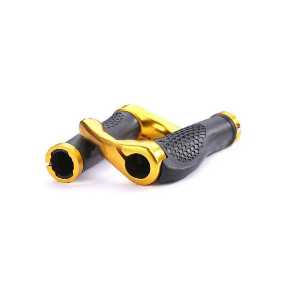 Photos - Grip & Bar End  Bicycle Grip Handlebar End Cap Aluminum Alloy Lock Mountain Bike Grip Handle Anti-slip Rubber Bicycle Anti-Slip Gri(a-Gold)