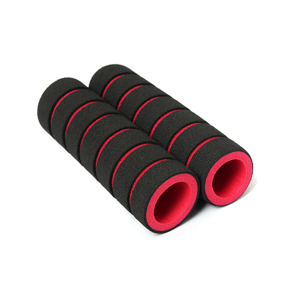 Photos - Grip & Bar End  1 Pair Mountain Bike Handlebar Cover Sponge Cycling Anti-shock Skid-Proof MTB Handle Bar Grips Bicycle Accessories(a-Red)