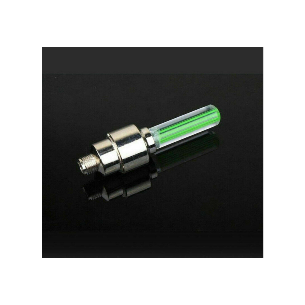 (A-) 2Pcs Car Wheel Led Motocycle Bike Bicycle Tire Valve Cap Decorative Lantern Tire Valve Cap Flash Spoke Neon Lamp Green/Light 4854615600188