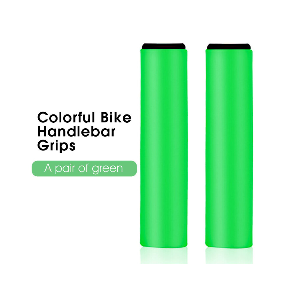 Photos - Grip & Bar End  WEST BIKING Silicone Bicycle Grips Soft MTB Road Bike Handle Cover Shockproof Anti-Slip Ergonomic Cycling Hand(a-040 Green)