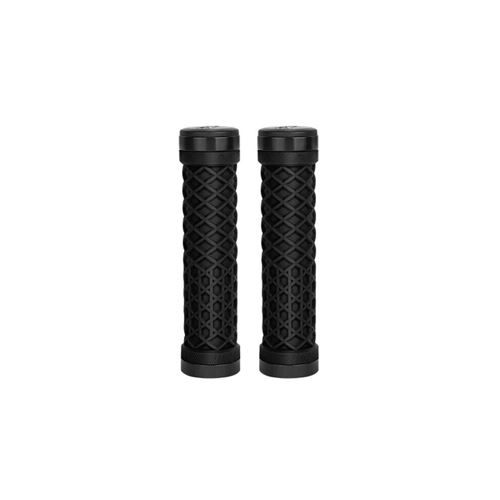 (a-ODI Vans-Black) ODI Lock on Grips Mtb Cuffs Mountain Bike Handlebar Grips Anti-Skid BMX Balance Bicycle Handle End Grip with Aluminum Lock Ring