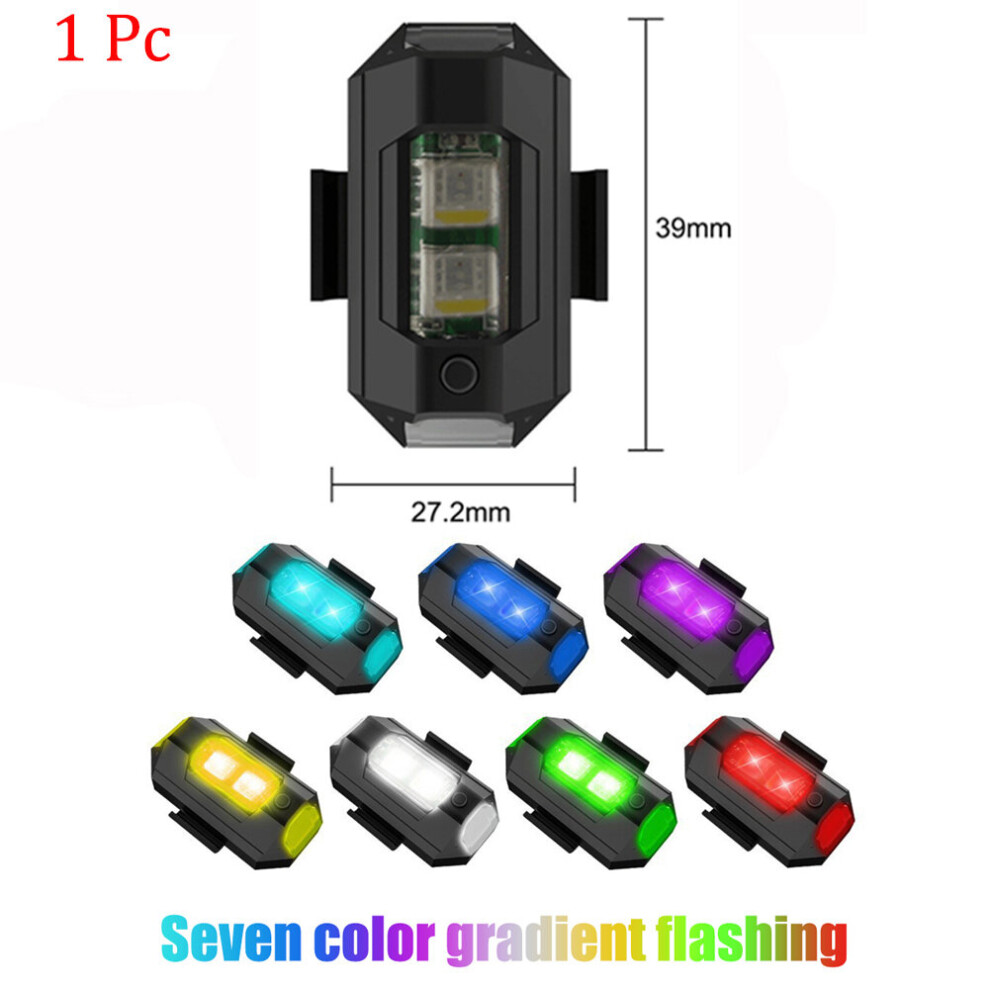 (A-1 Pc) Mini Led Aircraft Strobe S Motorcycle Anti-Collision Warning With Usb Charging 7 Colors Turn Signal Indicator Light 4854615641525