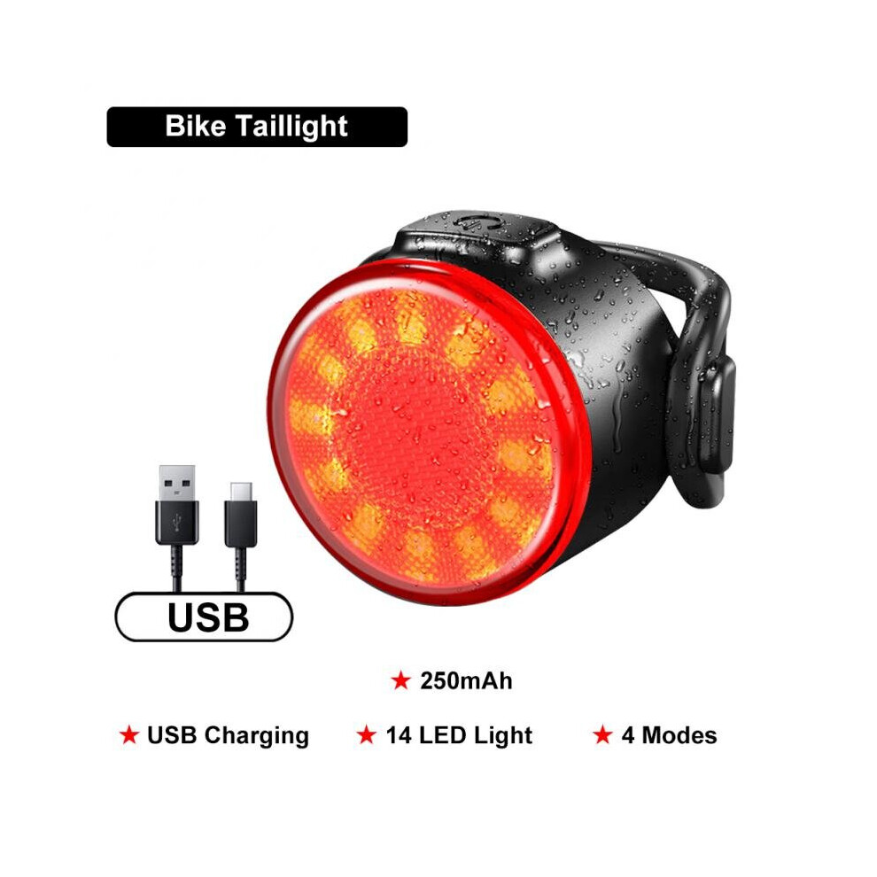 (a-Red Light) Bicycle Bike Light MTB Road Bicycle Headlight USB Rechargeable LED Bike Front Flashlight Cycling Taillight Bike Accessories
