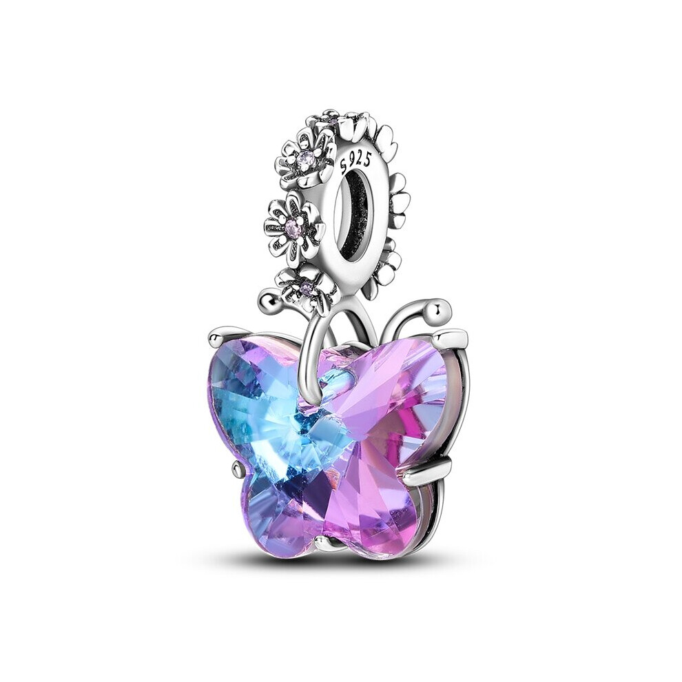 (a-KTC491) 925 Sterling Silver Pink Ballet Skates Shoes Pendant Heart Charms Fit Original Pandora Necklace Bracelet Jewelry Making Women